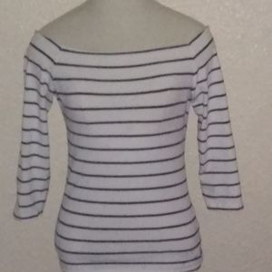 Striped Basic H&M Size Medium 3/4 Sleeve